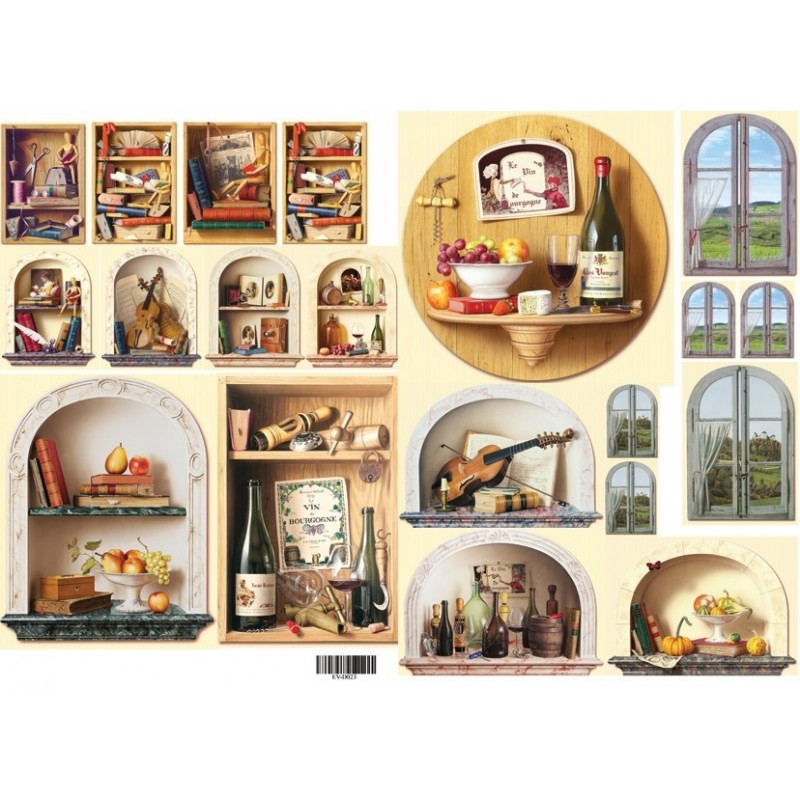 Декупажна карта 29,5*42 Бургундія. Натюрморти