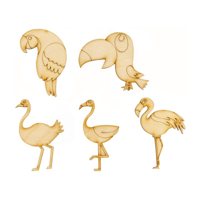 Набір заготовок для декорування "Тропіки 1", 5шт, фанера, Rosa Talent