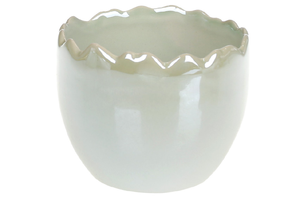 Кашпо декоративне 9 см, м`ятний перламутр, 739-709
