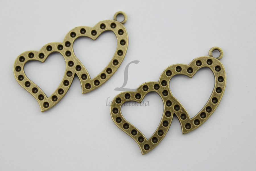 Декор металлический Два сердца, 5-23868