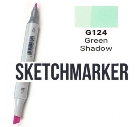 Маркер SKETCHMARKER, 2 пера: долото и тонкое, Green Shadow - Зеленый полумрак, SM-G124 3
