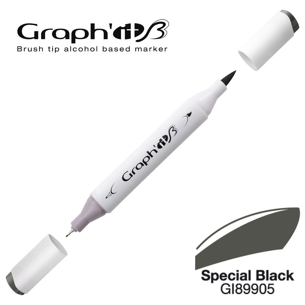 Маркер двухсторонний Brushmarker, Особенный черный (светлый 9905), GI89905 Graph`it