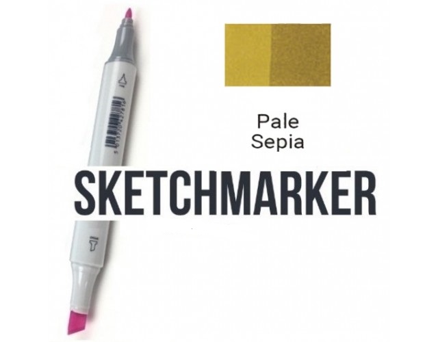 Маркер SKETCHMARKER, 2 пера: долото и тонкое, Pale Sepia - Тусклая сепия, SM-Y82 3