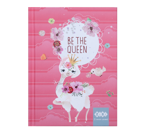 Блокнот А6 64 л "Be the queen", кл., соч. обкл., мат. лам.+лак, глит., коралловый ZB.12713-27