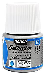 Краска для светлых тканей Setacolor 45 мл непрозрачная блестящая, серебрянная, 295-060 Pebeo