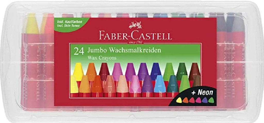 Крейда 24 кол. Jumbo в пластик. пеналі, 120034 Faber-Castell