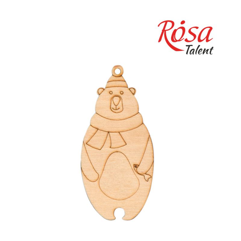Заготівля Ведмідь, фанера, 4,5*10 см, 1шт, Rosa Talent (4)