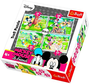 Пазл "4 в 1 mix" - Розваги в парку, Disney Standard Characters, Trefl, 34261