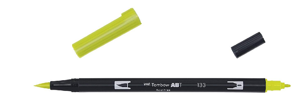 Маркер-блендер двухсторонний ABT BrushPen ABT-133, салатовый ТМ "Tombow"