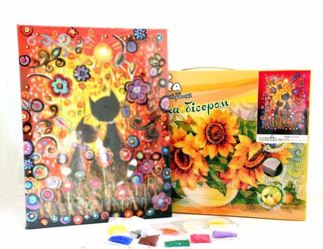 Вышивка бисером Пара котов, ВБ 1079