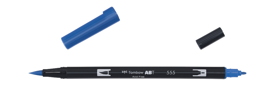 Маркер-блендер двосторонній ABT BrushPen ABT-555, ультрамарин ТМ "Tombow"