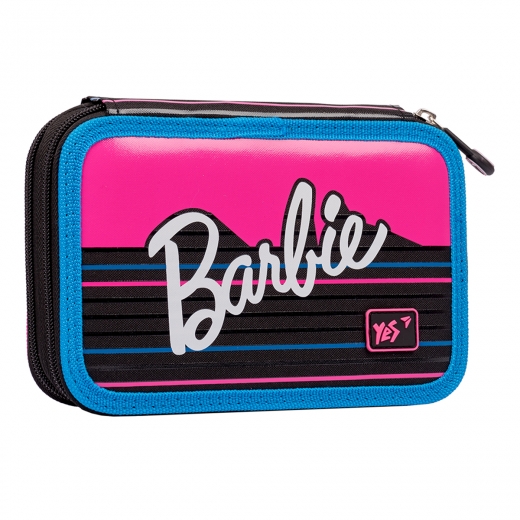 Пенал твердий YES подвійний HP-01 "Barbie", чорний/малиновий, 533089