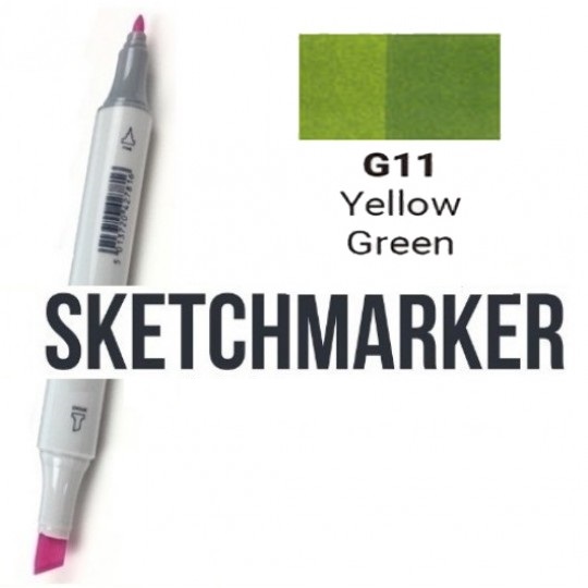 Маркер SKETCHMARKER, 2 пера: долото и тонкое, Acid Green - Ярко-зелёный, SM-G12 3
