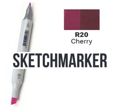 Маркер SKETCHMARKER, 2 пера: долото и тонкое, Cherry - Вишня, SM-R20 3