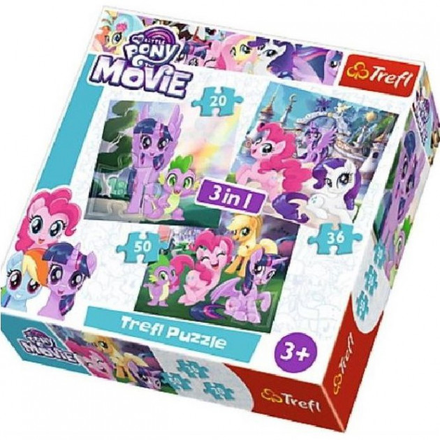 Пазл "3 в 1 mix" - Магия дружбы, Hasbro My Little Pony Movie, Trefl, 34823