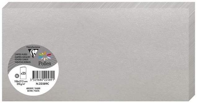 Заготовка д/открыток сложенная ​​Pollen 106*213 мм/210 г, Silver/Серебряный, 22589C