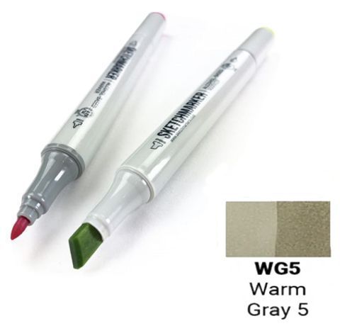 Маркер SKETCHMARKER, 2 пера: долото и тонкое, Warm Gray 5 - Теплый серый 5, SM-WG5 3