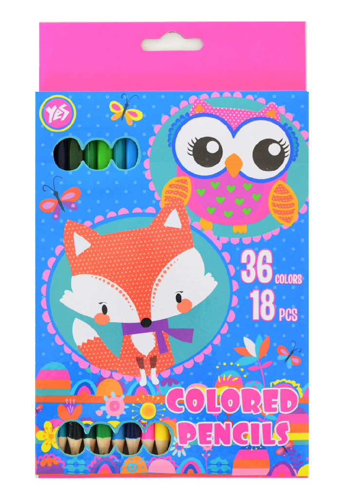Карандаши 18/36 цв. "Charming animals", 290486
