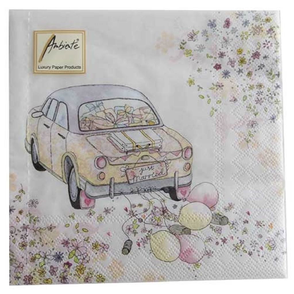 Декупажные салфетки "Just Married", 33*33 см, 18,5 г/м2, Abiente