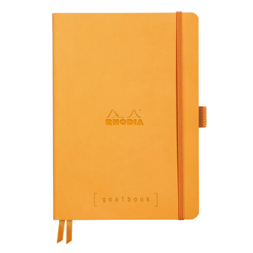 Блокнот А5 124 арк. Goalbook, клітинка, м`яка обкл., на гумці, папір сл.кістка, помаранч., 117775C