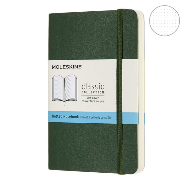 Записник Миртовий Зелений м’який кишеньк. точка, Moleskine Classic, QP614K15