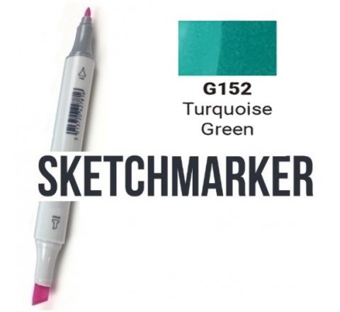 Маркер SKETCHMARKER, 2 пера: долото и тонкое, Turquoise Green - Бирюзово-зеленый, SM-G152