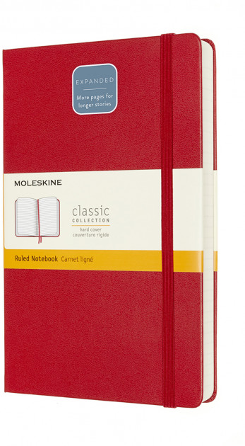 Блокнот Красный средний линейка, Moleskine Classic Expanded, QP060EXPF2