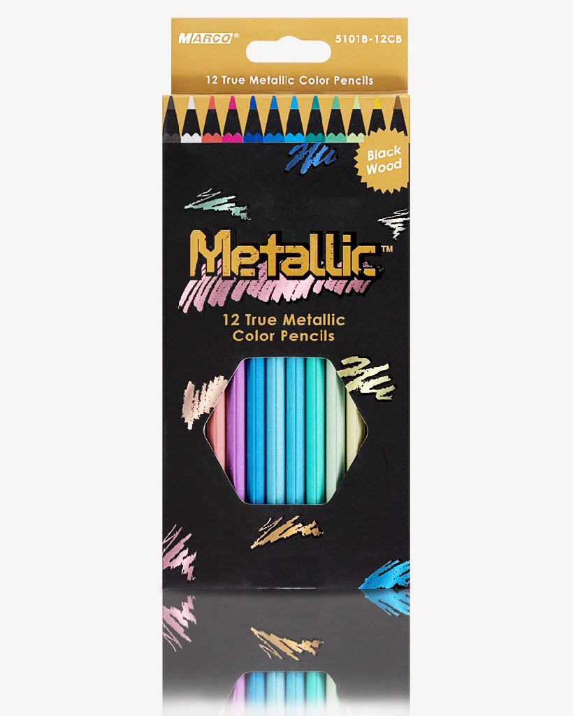 Олівці 12 кол. Metallic шестигр.з мет. блиском, 5101В-12СВ, Marco