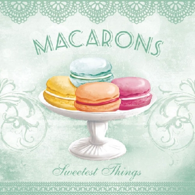 Декупажные салфетки "Macarons" мятные, 33*33 см, 18,5 г/м², Abiente