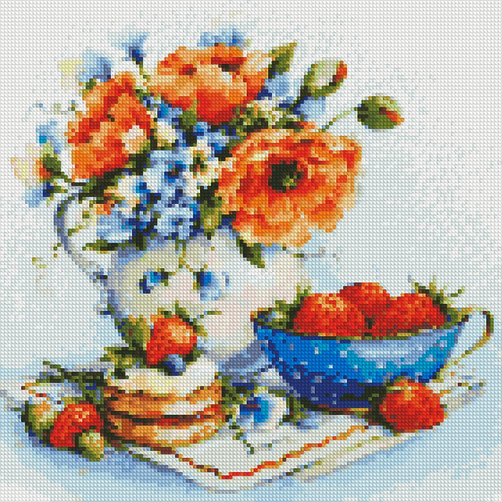 Алмазная мозаика "Яркая клубника" 40*40 см, AMO7093 ТМ "Идейка"