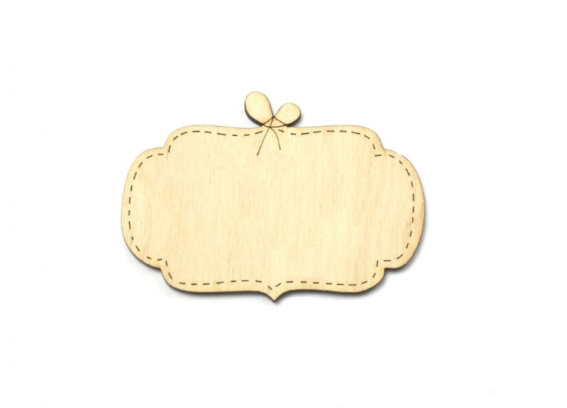 Заготівка лазерна дерев`яна "Шильда фігурна з малюнком №7" 70*50 мм, R027