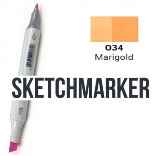 Маркер SKETCHMARKER, 2 пера: долото и тонкое, Marigold - Ноготки, SM-O34 3