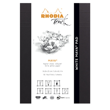 Альбом-склейка д/малюнка змішаних технік А5 Maya Pad Touch, 50 арк. (120 г/м2), білий папір, 116102C