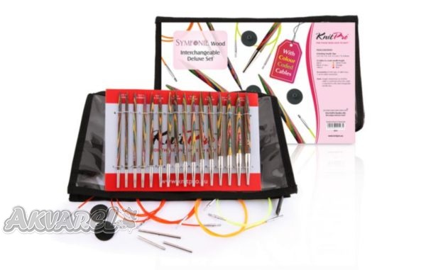 Набір змінних дерев`яних спиць "Deluxe" Symfonie Wood, 20613 KnitPro