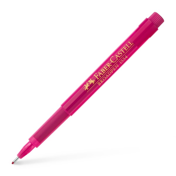 Ручка капілярна 0,8 мм Broadpen 1554 рожевий, 155428 Faber-Castell