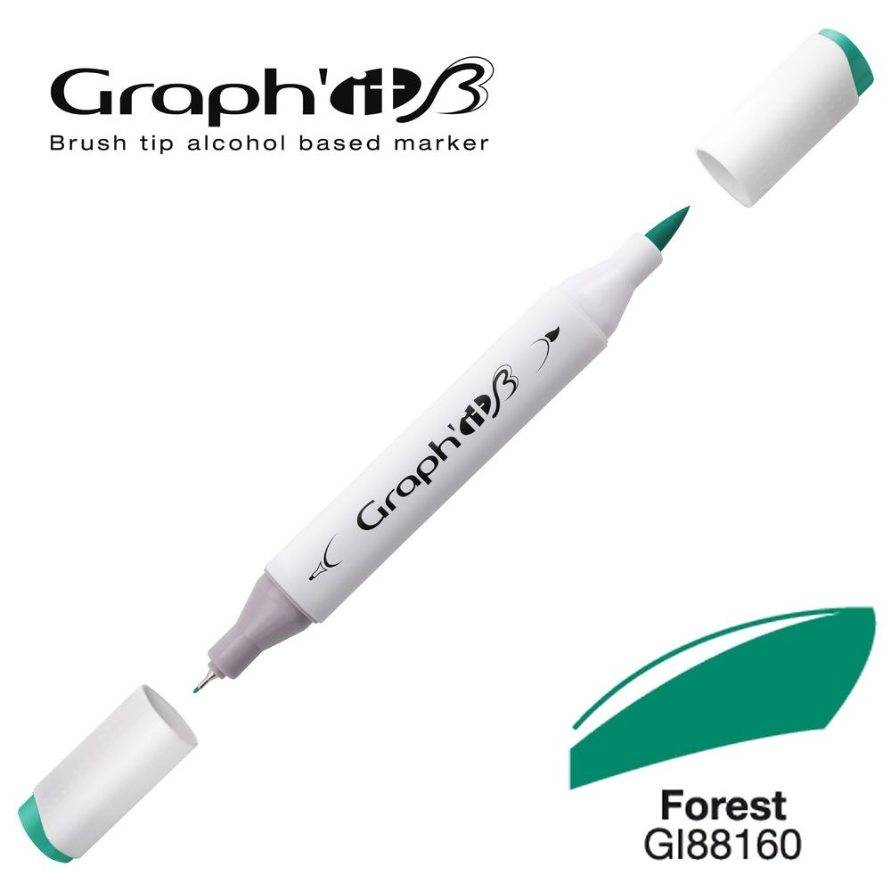 Маркер двосторонній Brushmarker, Зелений ліс (8160), GI88160 Graph`it