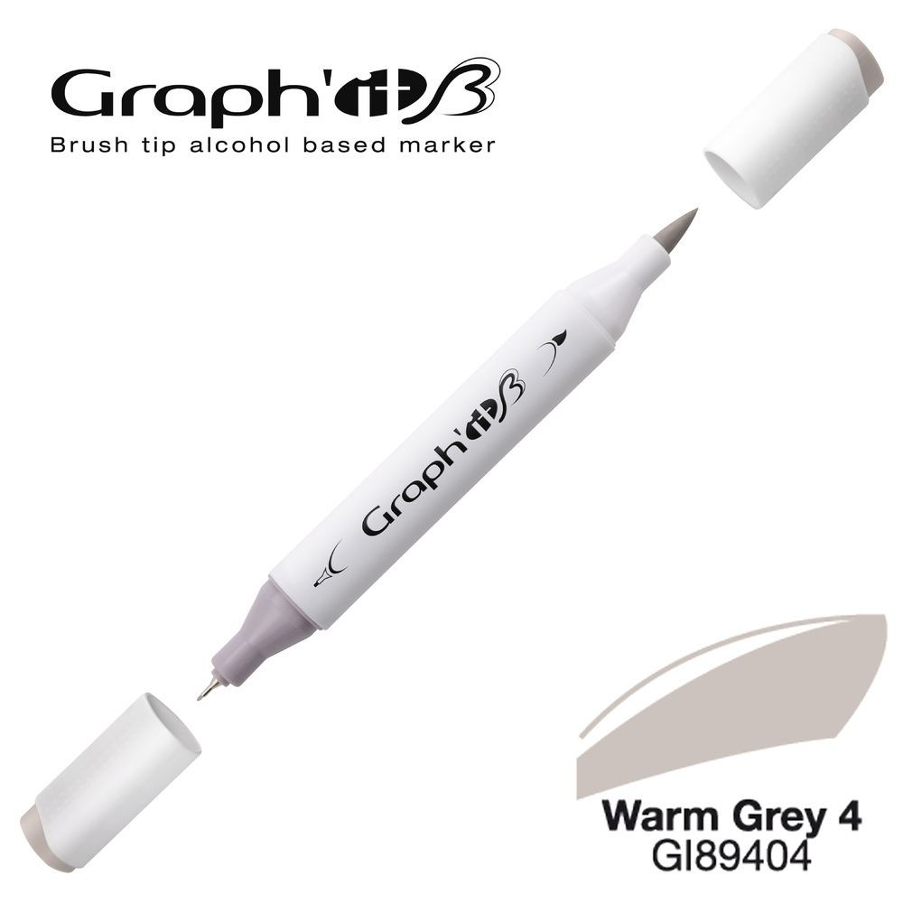 Маркер двосторонній Brushmarker, Теплий сірий 4 (9404), GI89404 Graph`it