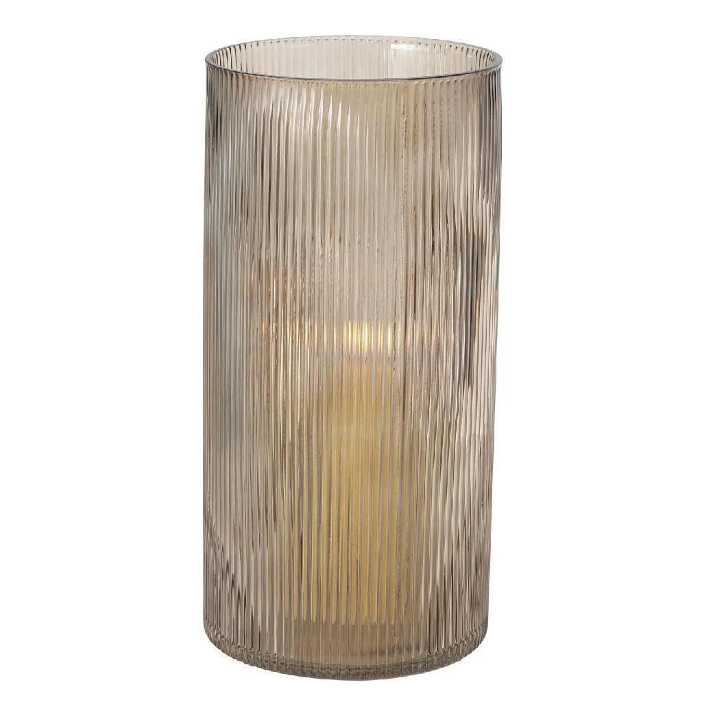 Ваза декоративная стеклянная "Rillano" h=32 см/d=16 см, лакированный прозрачный, коричневый, 2016414