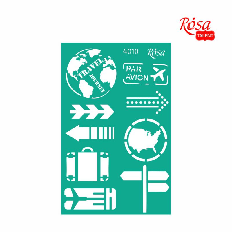Трафарет самоклеючий 13*20 см №4010 "Make your journey", Rosa Talent