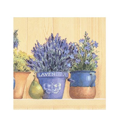 Декупажні серветки "Лаванда у горщиках", 33*33 см, ti-flair