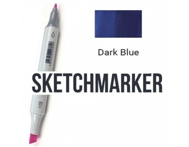 Маркер SKETCHMARKER, 2 пера: долото и тонкое, Dark Blue - Тёмный синий, SM-B90 3