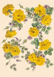 Карта декупажна 35*50 см, Жовті троянди, 40 г/м², CSOFT 016 Renkalik