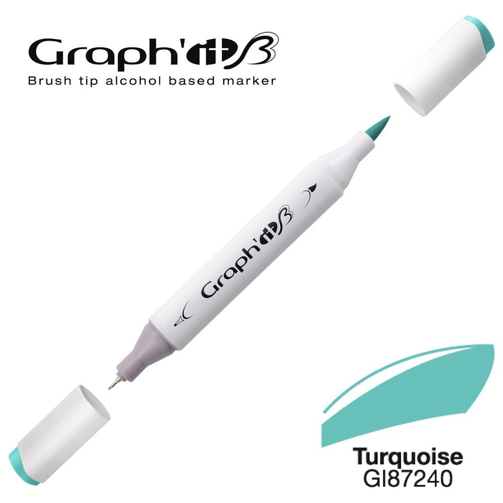 Маркер двосторонній Brushmarker, Бірюзовий (7240), GI87240 Graph`it