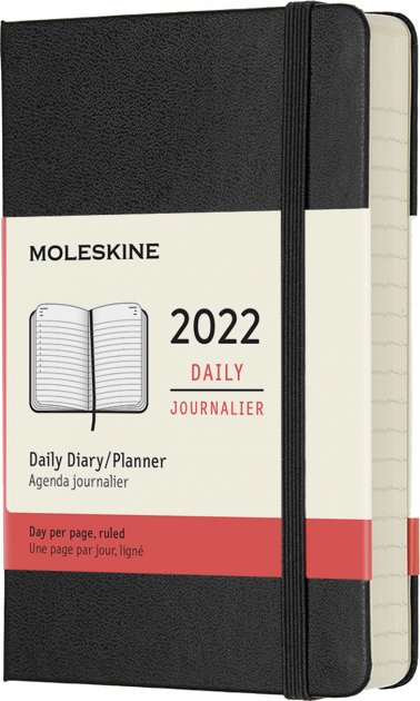 Щоденник 2022 кишеньковий, чорний, Moleskine, DHB12DC2Y22