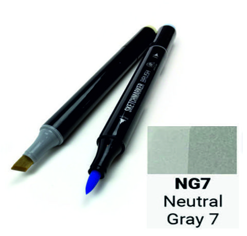Маркер двусторонний SKETCHMARKER Brush Нейтральный серый 7, SMB-NG7 3
