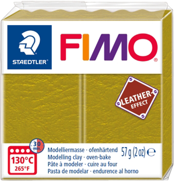 Пластика Leather-effect, Оливковая, 57 г, Fimo