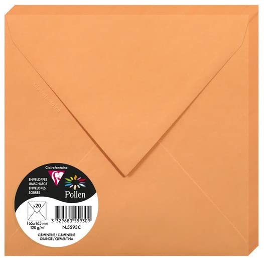 Конверт декоративний Pollen 165*165 мм (120 г), Orange/Помаранчевий, 5593C 