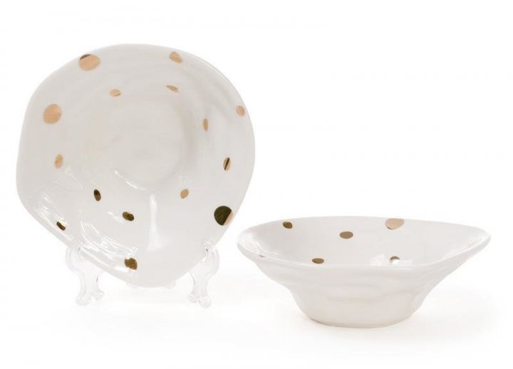 Тарелка фарфоровая "Золотой горошек" 14,5 см, 945-150