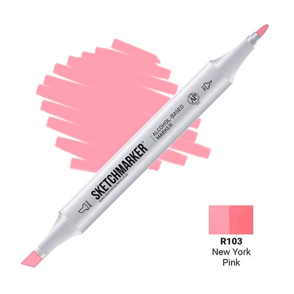 Маркер SKETCHMARKER, 2 пера: долото и тонкое, New York Pink - New York розовый, SM-R103
