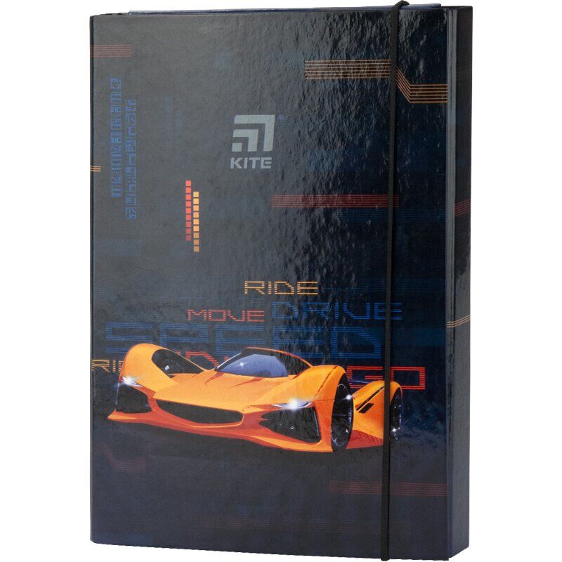 Папка для зошитів В5 на гумці картон Fast Cars, K20-210-02